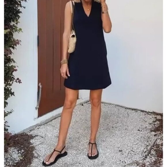 Spanx AirEssentials V-Neck Mini Dress Very Black Sleeveless Traveling Comfort S - Picture 7 of 14